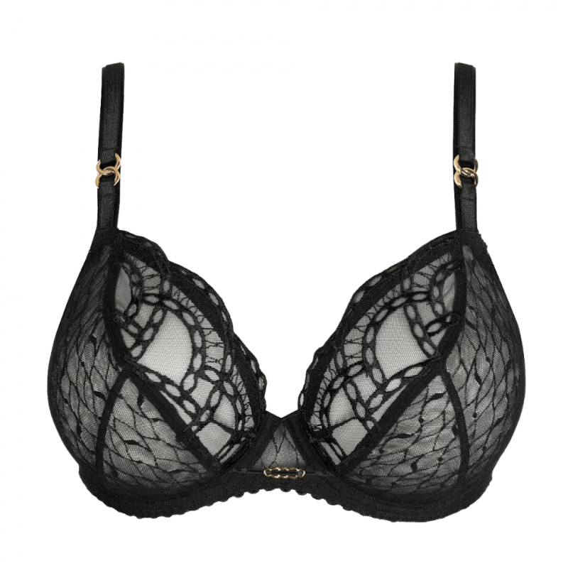 PD-163594ZWA - Reggiseno soft Naica scollatura plunge con ferretto - nero