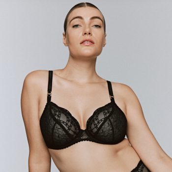 PD-163594ZWA - Reggiseno soft Naica scollatura plunge con ferretto - nero