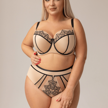 KL-FH-ORIENTAL-BRIEFHIGHWAIST- Slip a vita alta - dark beige