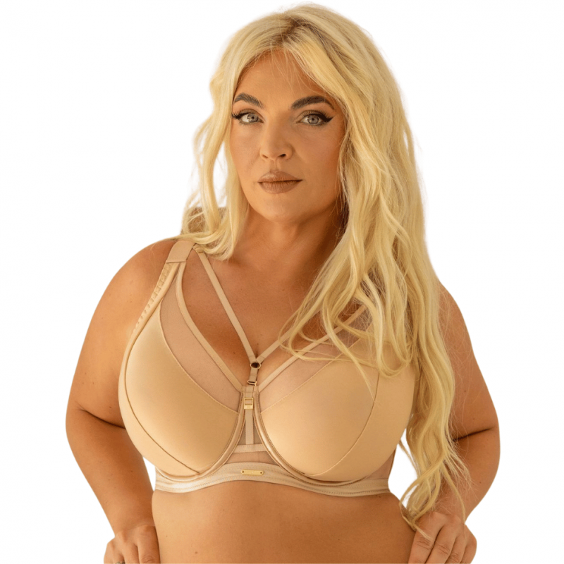 KL-B-SIMPLE BRALETTE-DB- Reggiseno bralette soft con ferretto - beige