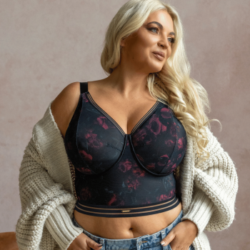 KL-B-BLOSSOM-BRALETTE-LONGLINE- Reggiseno bralette longline soft con ferretto - nerofiori