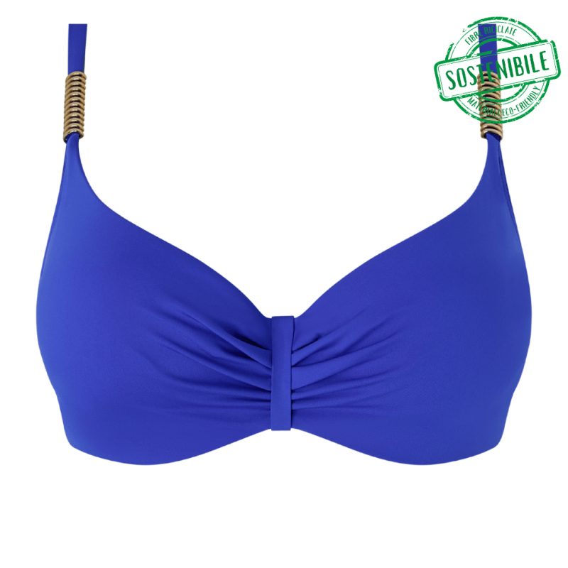 CL-C16VM0-C82- Bikini combinabile coprente Icon con ferretto - Greek blue