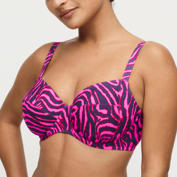 PD-4013710HPZ- Bikini Reggiseno combinabile Malabo con ferretto - Hot pink zebra