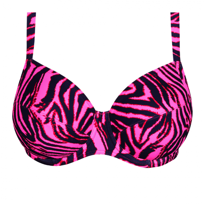 PD-4013710HPZ- Bikini Reggiseno combinabile Malabo con ferretto - Hot pink zebra