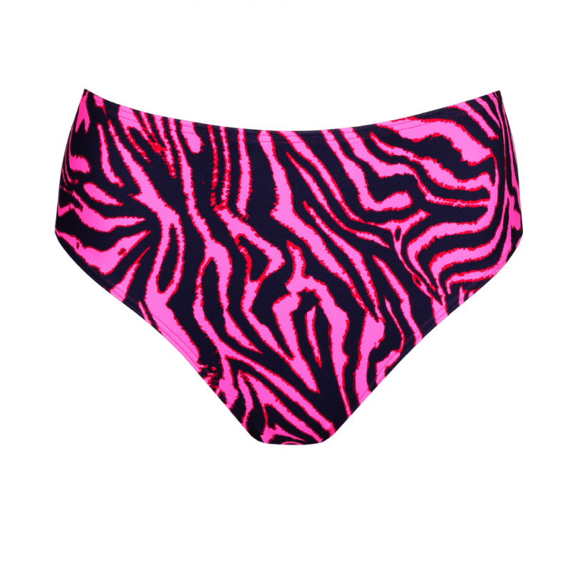 PD-4013751HPZ- Slip bikini a vita alta Malabo - Hot pink zebra