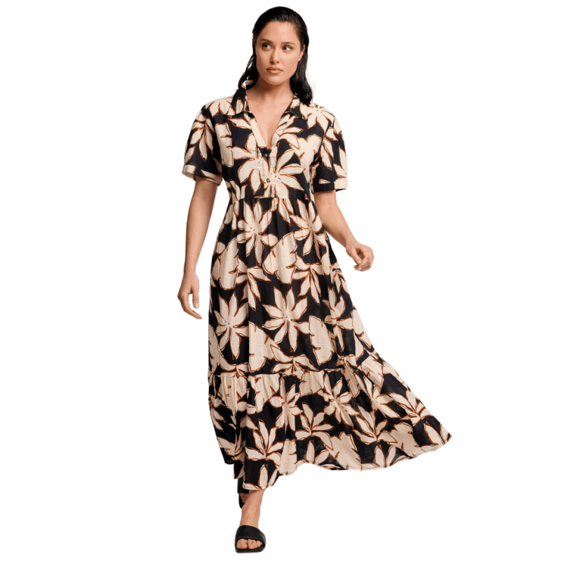 DA-26-042- Abito lungo in Cotone Paige - nero