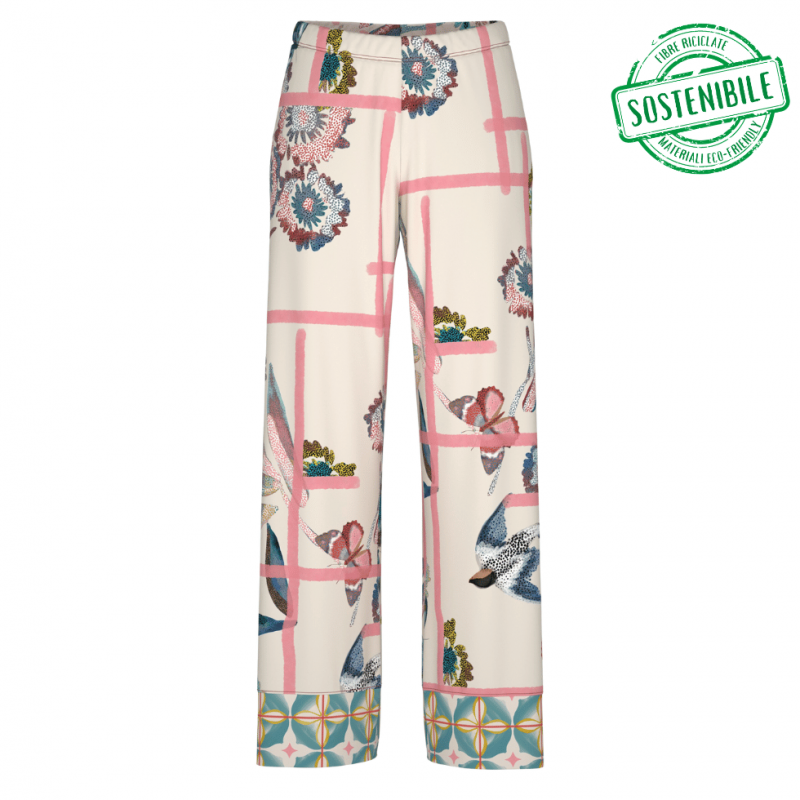 MEY-1220123-1737 - Pantalone lungo pigiama serie Fragmented Garden  - Almond milk