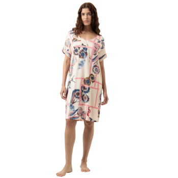 MEY-1230117-1737 - Camicia da notte serie Fragmented Garden- Almond milk