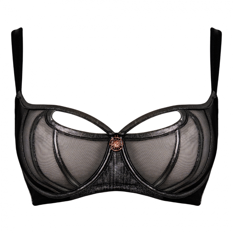 CK-ST045100-BSK- Reggiseno a balconcino Eos con ferretto ed elastici - nero lurex