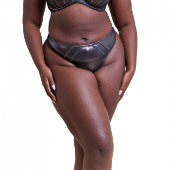 CK-ST045200-BSK- Tanga Eos in tulle - nero lurex