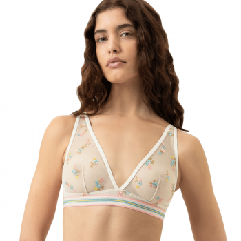 MEY-1150050-1737- Completo Bralette senza ferretto Poetry Flowery con brasiliana -almond milk