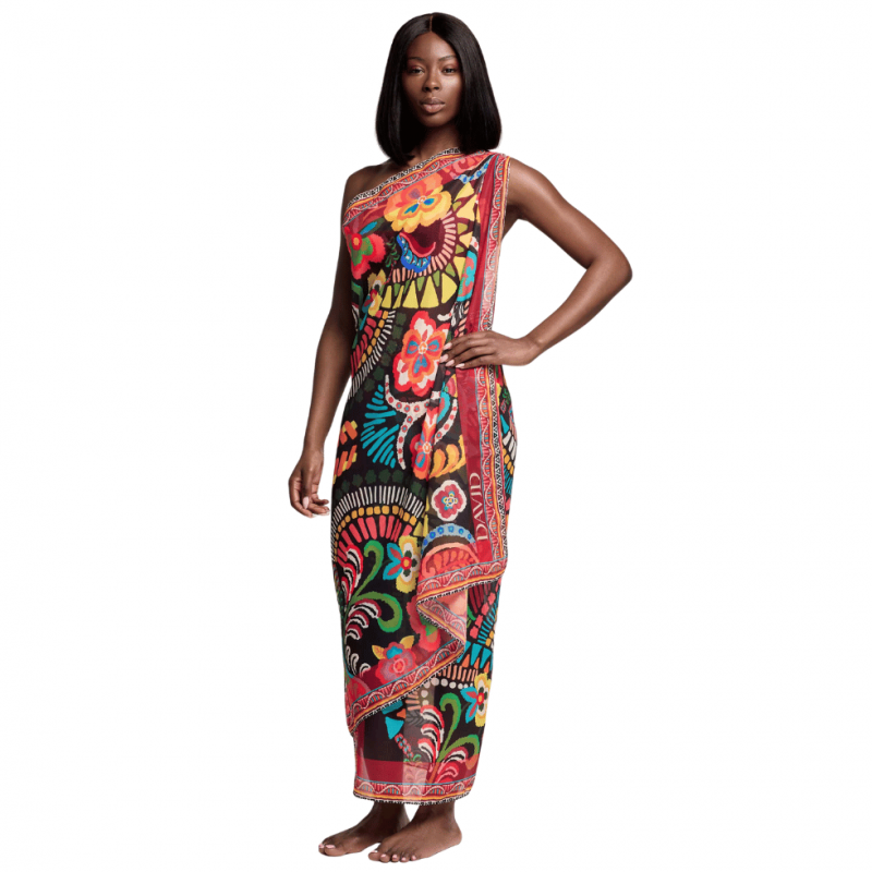 DA-26-082-Pareo Sarong in georgette - Multicolor