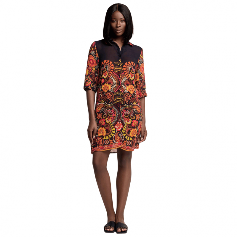 DA-26-083 - Abito copri costume Doris in Georgette - Multicolor