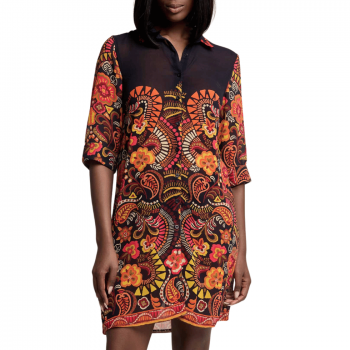 DA-26-083 - Abito copri costume Doris in Georgette - Multicolor