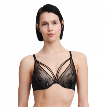 PAS-P48L90-011 - Reggiseno extra Push Up Rebecca con ferretto - Nero