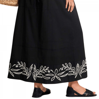 DB-26-048 - Abito lungo Lacey in Cotone - nero