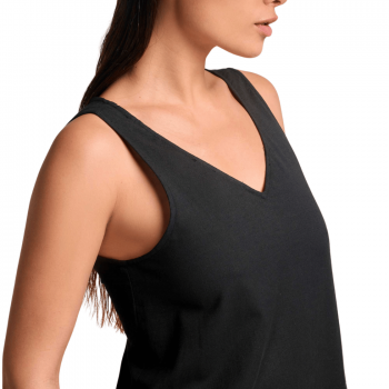 DB-26-048 - Abito lungo Lacey in Cotone - nero