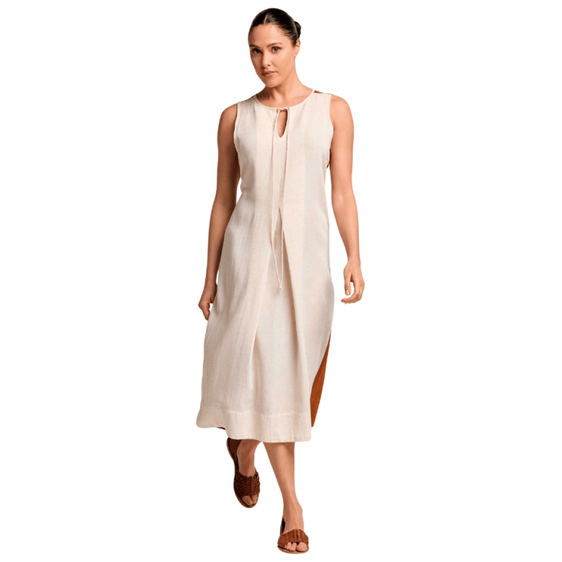 DB-26-049 - Abito lungo Liv bicolor in Viscosa - multicolor