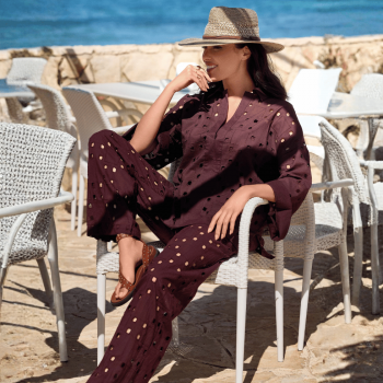 DB-26-077-Pantalone Tiffany in Cotone -Wine