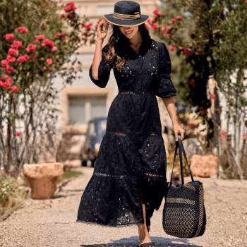 IC-26-008-BLK-Maxi Abito Joanna in cotone - nero