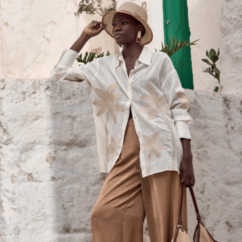 IC-26-013- Csacca oversize in lino e cotone Lily - multicolor