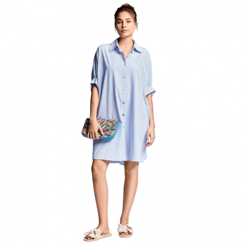 IC-26-044- Maxi camicia Ivy - Light Blue