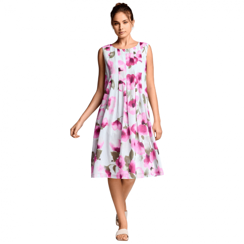 IC-26-071 - Abito lungo smanicato Delilah in cotone - Multicolor