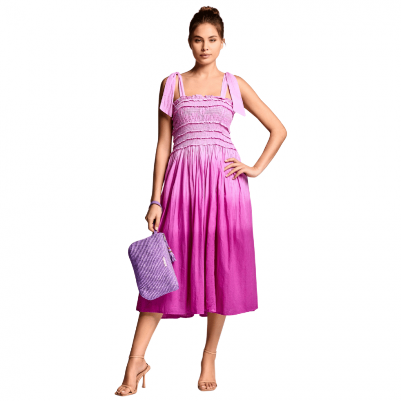 IC-26-074-Abito svasato Olga in cotone - multicolor