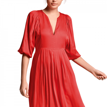 IC-26-090-Maxi Abito svasato Emma in viscosa - rosso