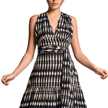 IC-26-112-Maxi Abito scollato Savannah - Multicolor