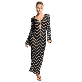 VI-26-096- Abito traforato effetto uncinetto Nefertari - Multicolor