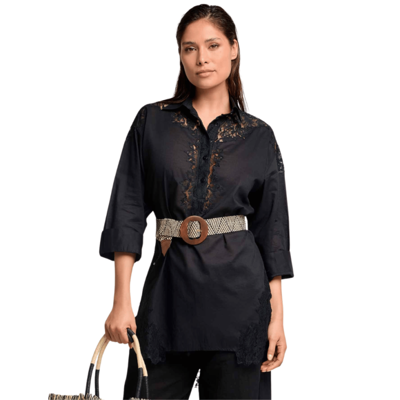 DB-26-006BLK- Casacca in cotone Naxos - nero