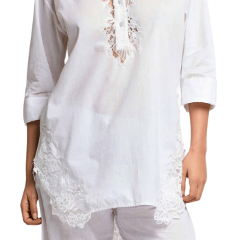 DB-26-006WHITE- Casacca in cotone Naxos - bianco