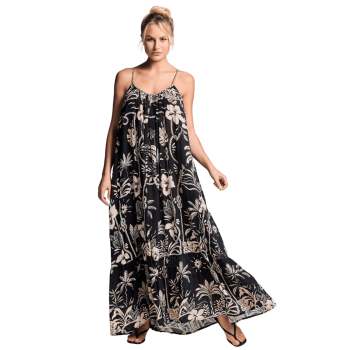 VI-26-121-Maxi Abito svasato Giada in viscosa - multicolor