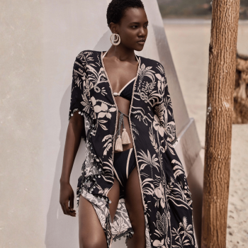 VI-26-129- Copricostume aperto a kimono Cara in viscosa - multicolor