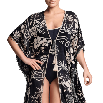 VI-26-129- Copricostume aperto a kimono Cara in viscosa - multicolor